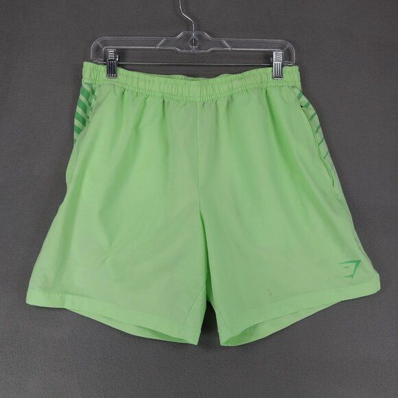 Gymshark Other - Gymshark Shorts Mens Size L Neon Bali Green Athletic Gym Workout Sport Stripe 7"